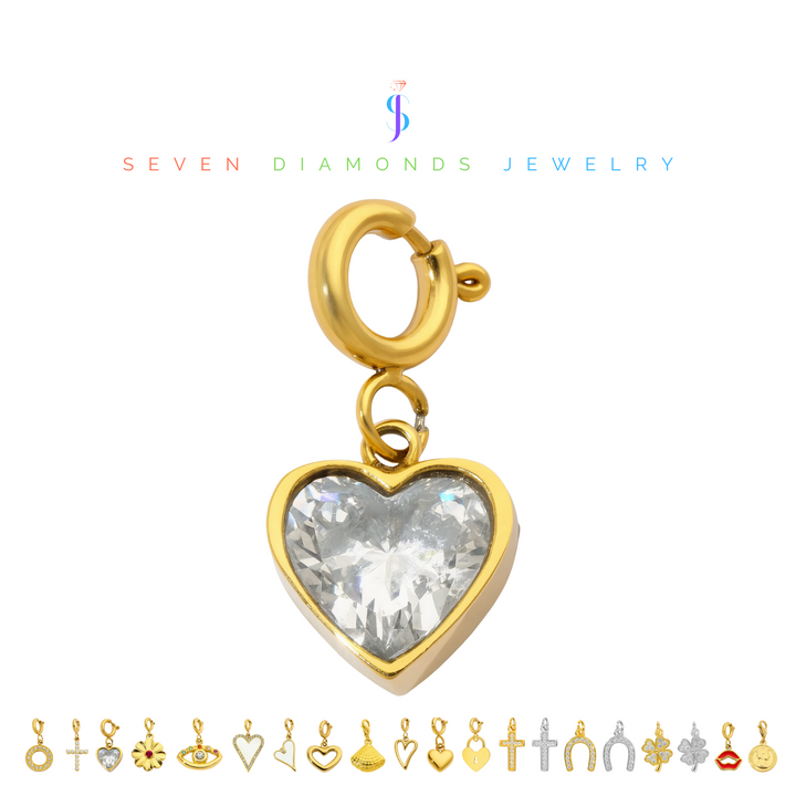 Herz Kristall Charm-Anhänger