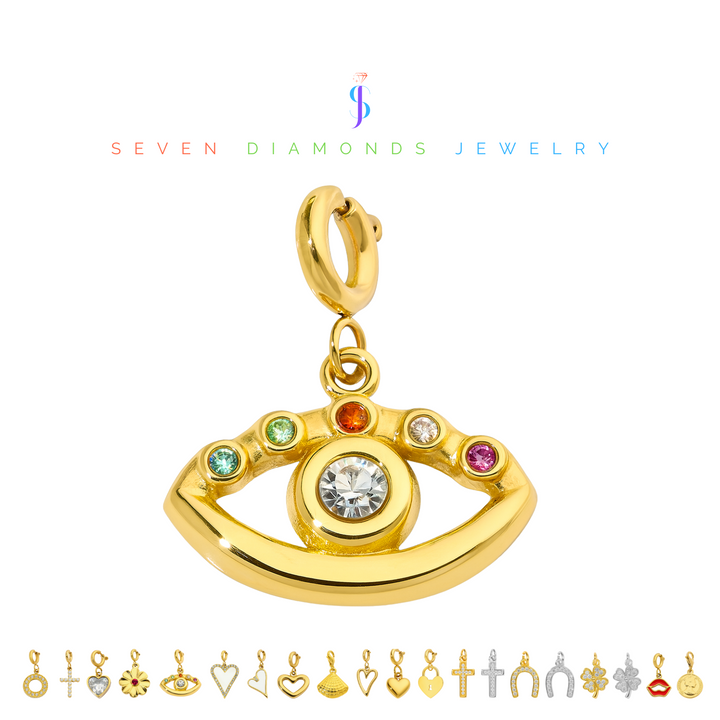 Diamant Schutzauge Charm-Anhänger
