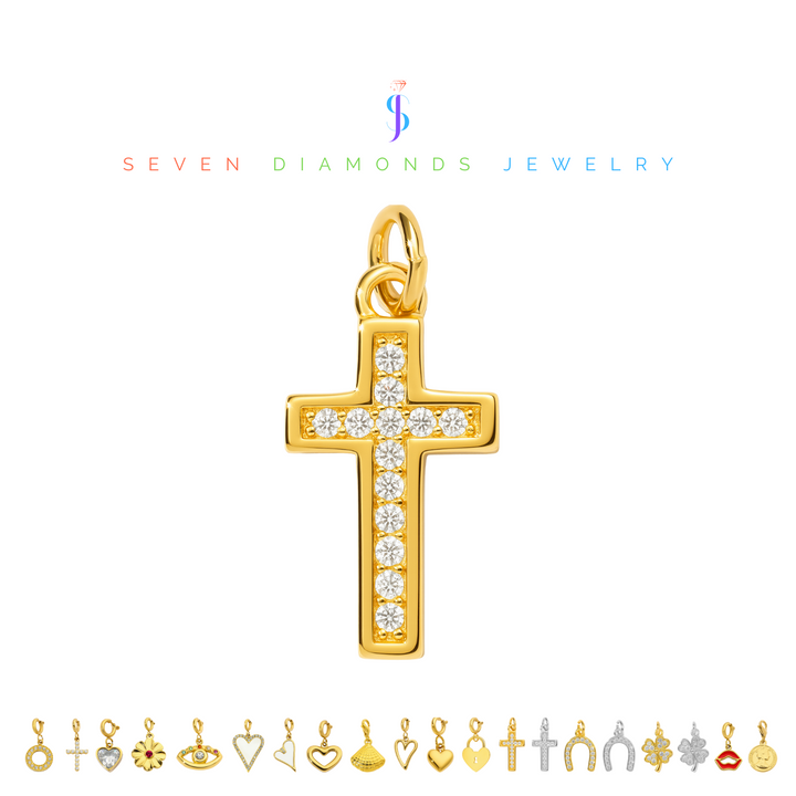 Diamant Kreuz Charm-Anhänger