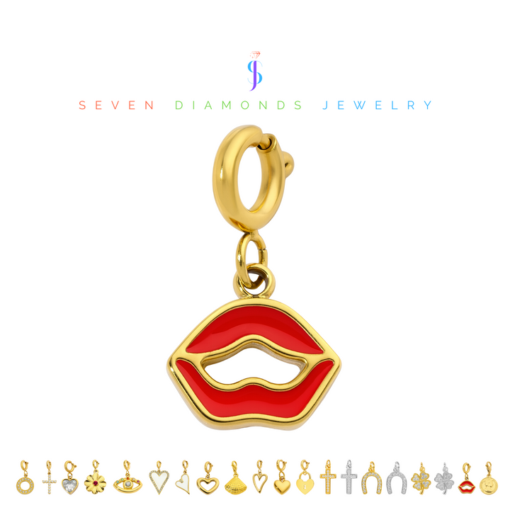 Rote Lippen Charm-Anhänger