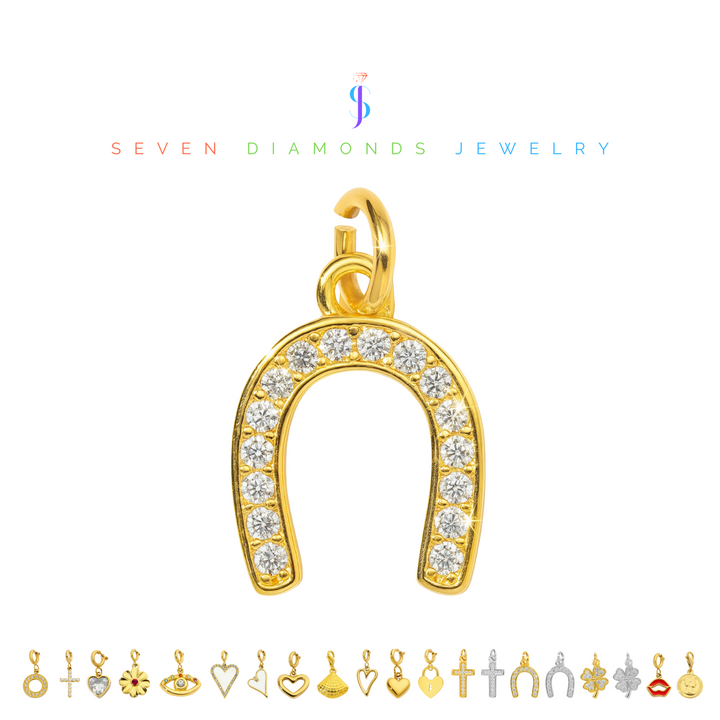 Diamant Hufeisen Charm-Anhänger