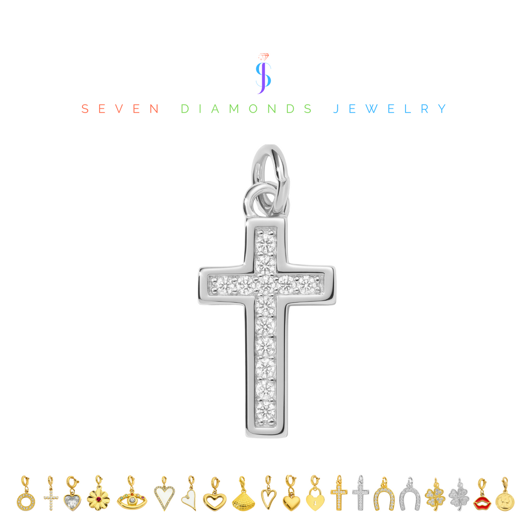 Diamant Kreuz Charm-Anhänger