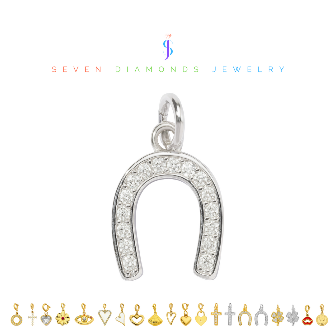 Diamant Hufeisen Charm-Anhänger