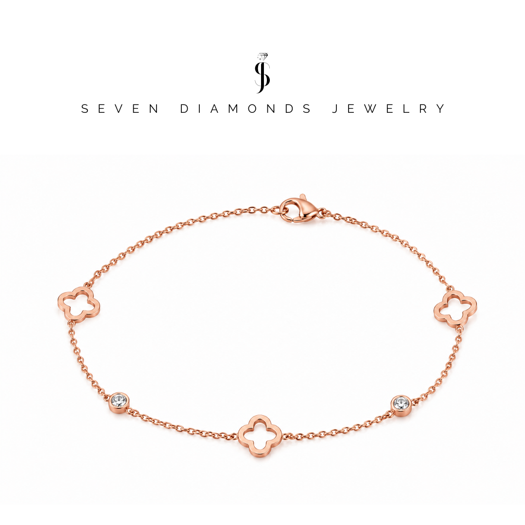Diamant Kleeblatt Armband Mix