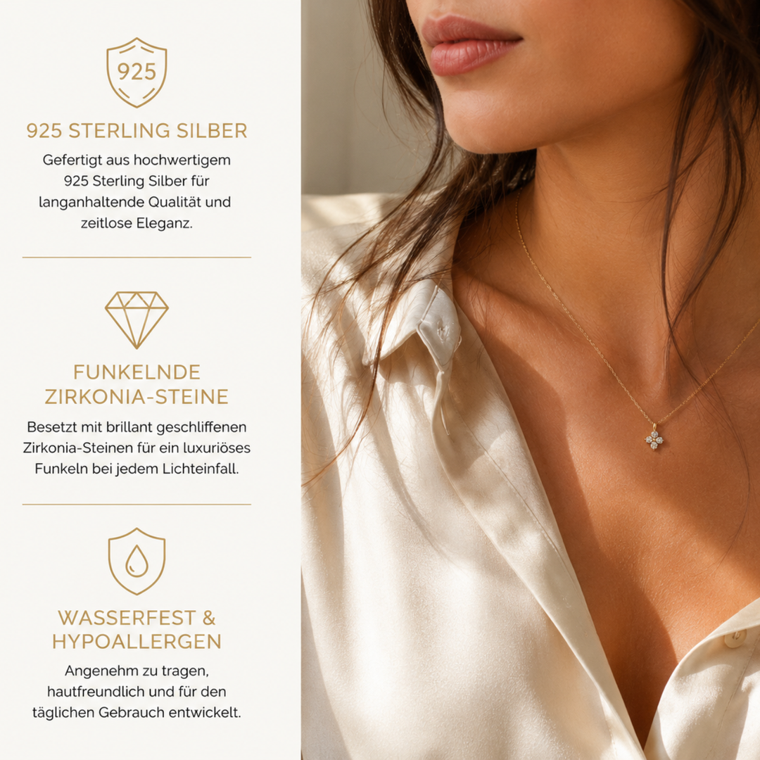 Diamant Kleeblatt Halskette