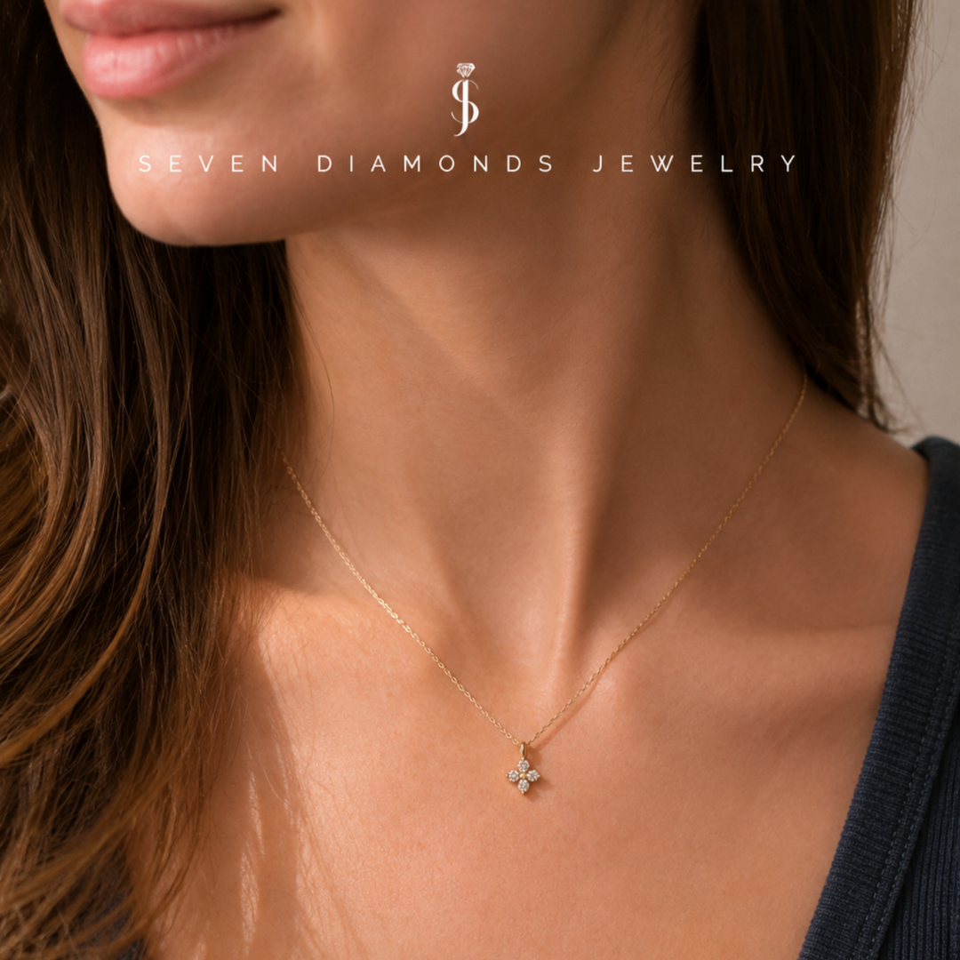 Diamant Kleeblatt Halskette