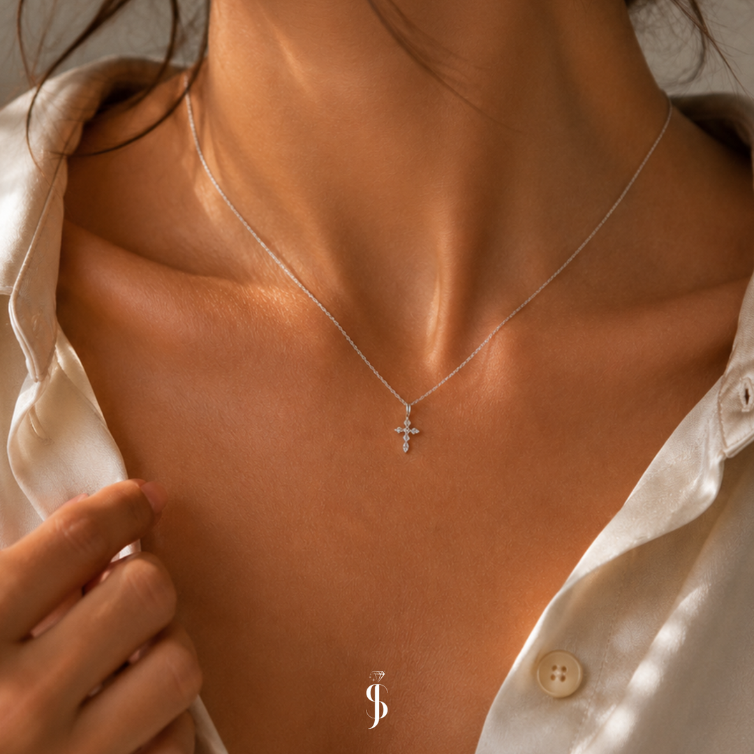Diamant Kreuz Halskette