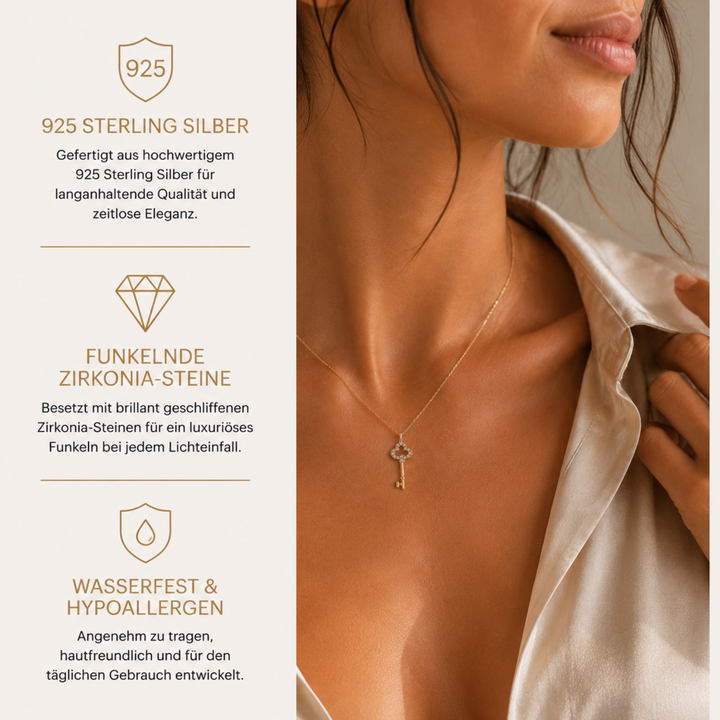 Diamant Schlüssel Halskette