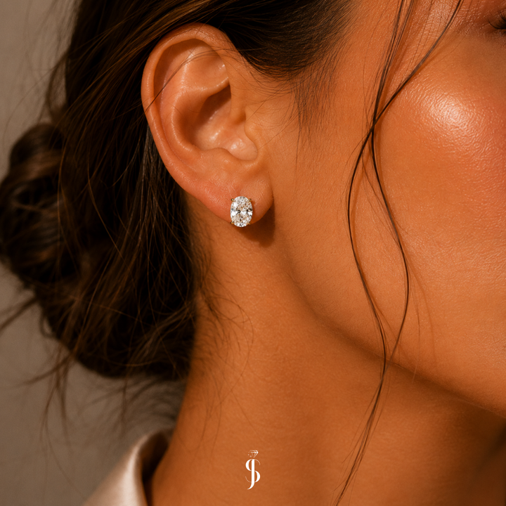 The One - Ovale Diamant Ohrringe