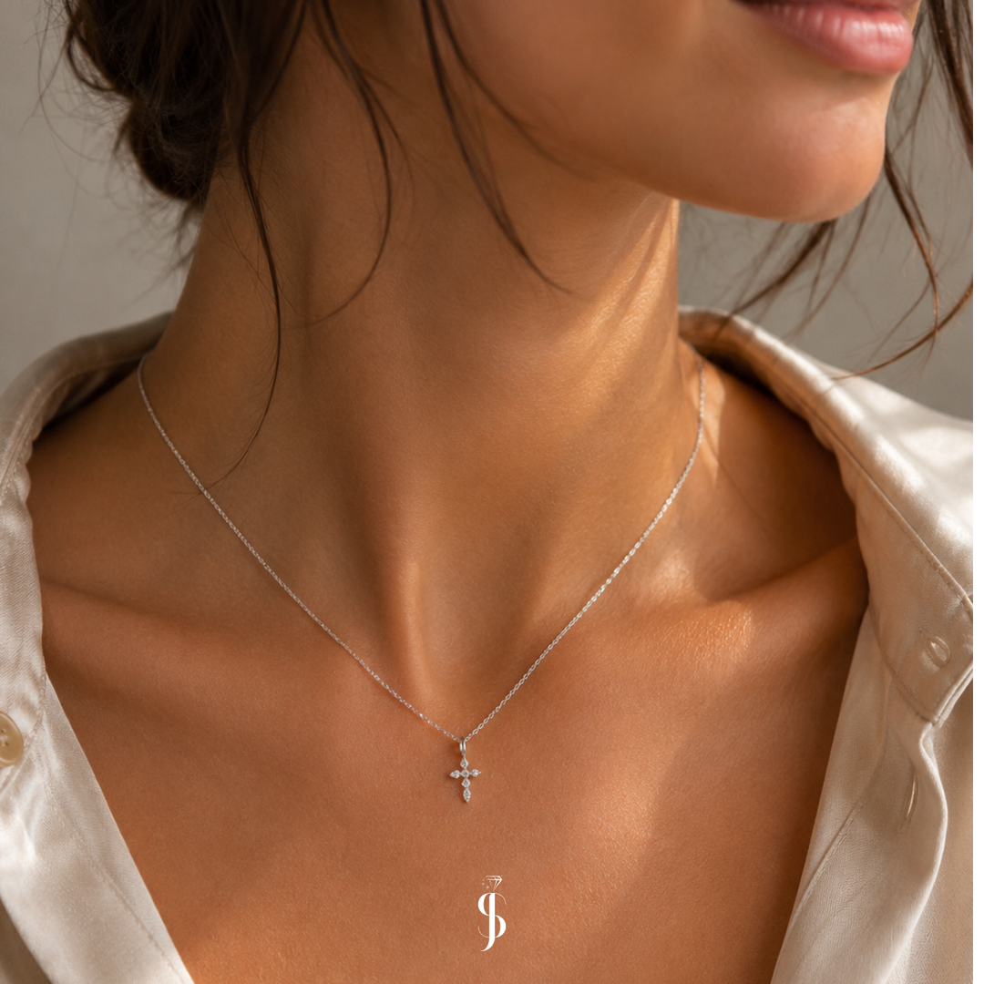 Diamant Kreuz Halskette