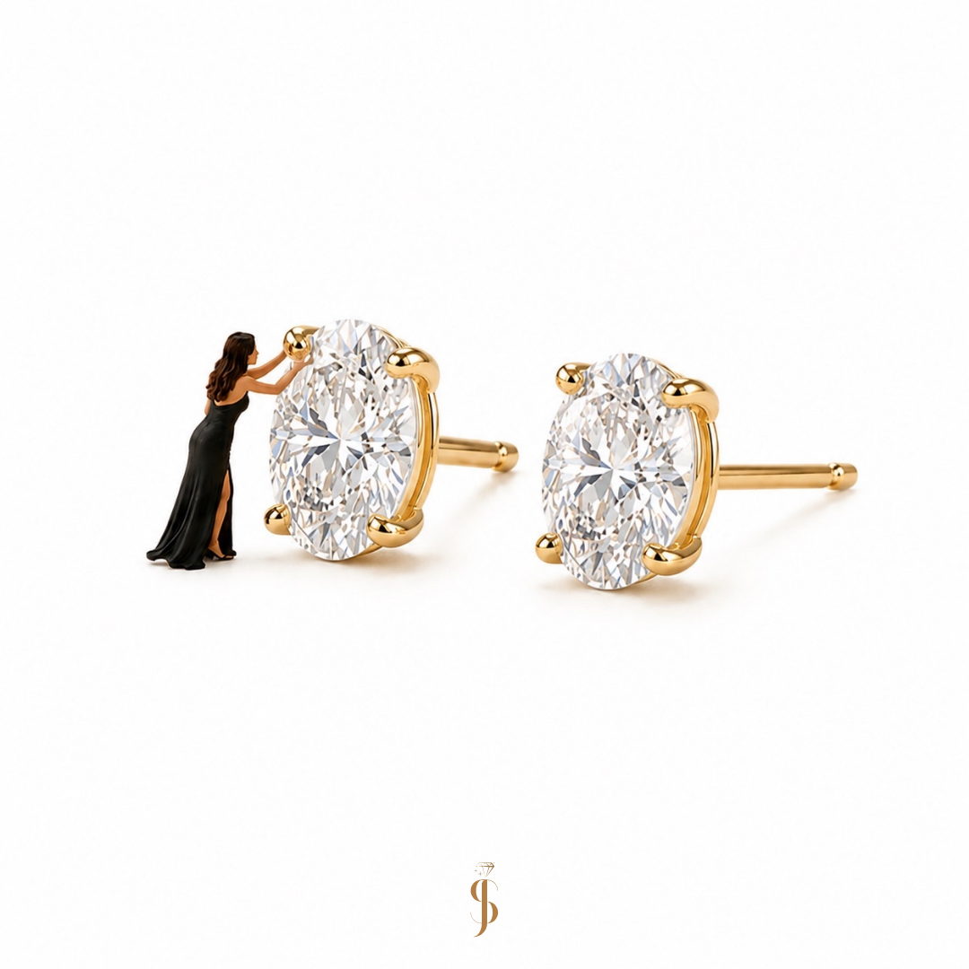 The One - Ovale Diamant Ohrringe