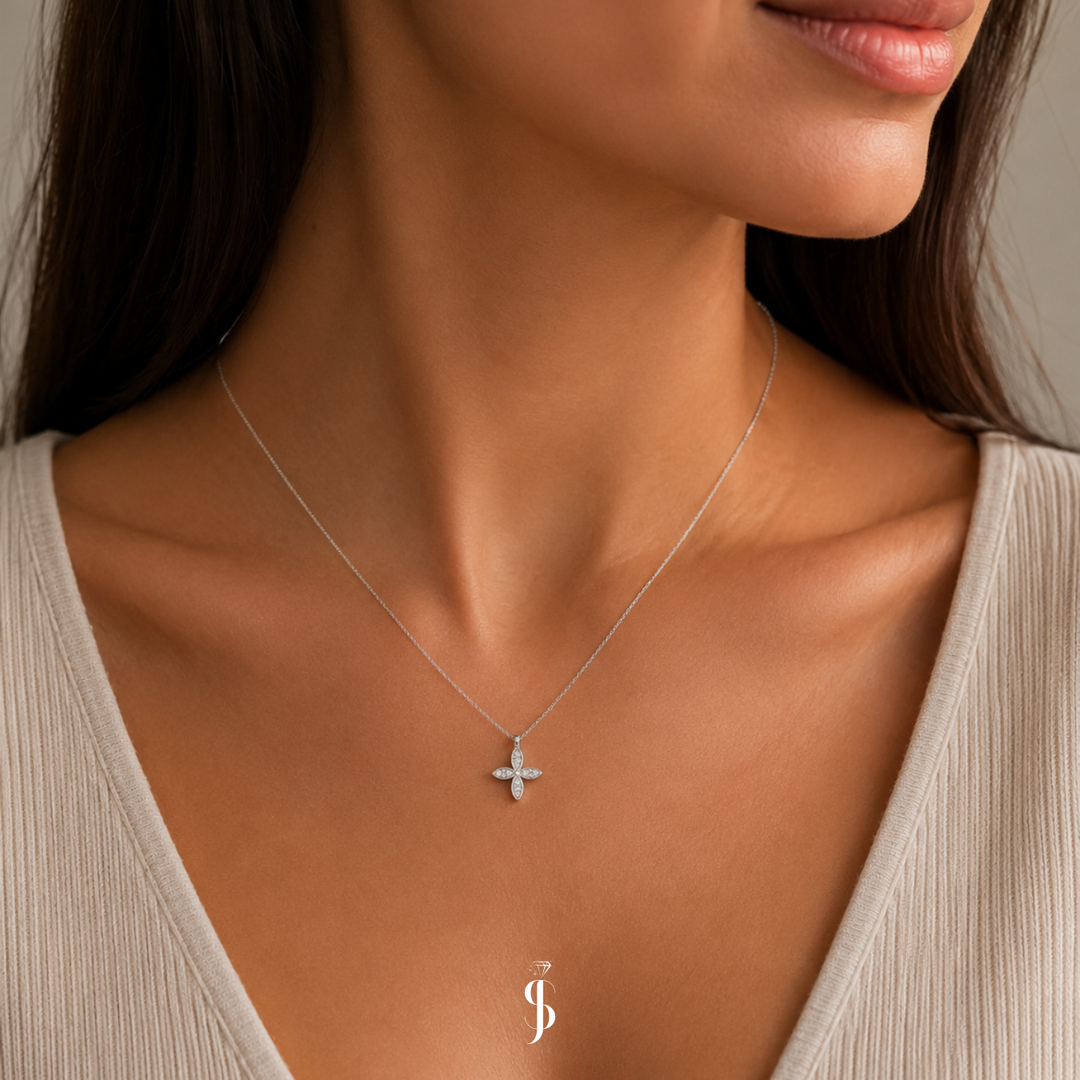 Diamant Kleeblatt Halskette
