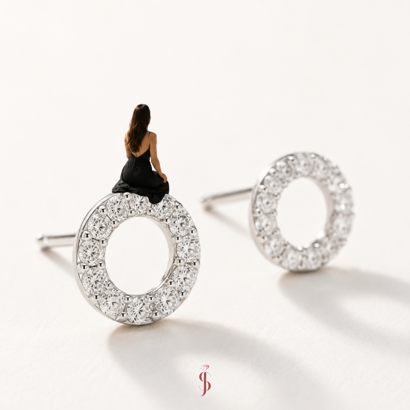 Diamant Loop Ohrringe