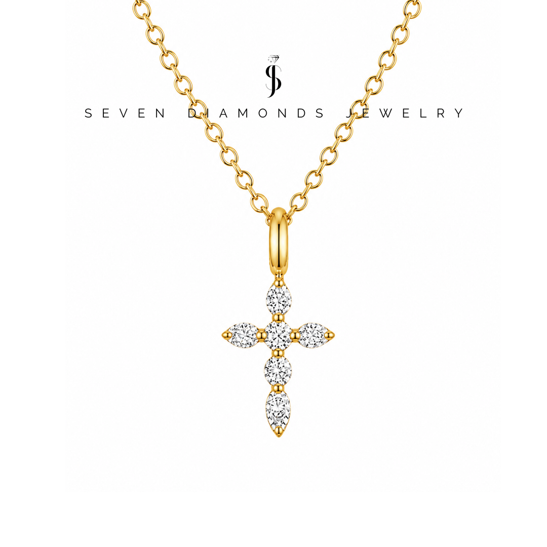 Diamant Kreuz Halskette