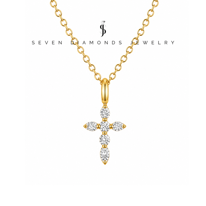 Diamant Kreuz Halskette