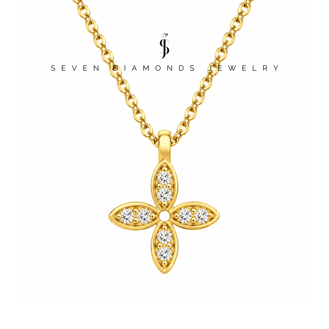 Diamant Kleeblatt Halskette