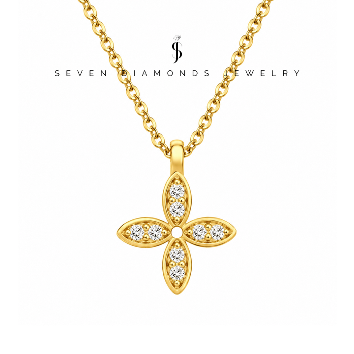 Diamant Kleeblatt Halskette