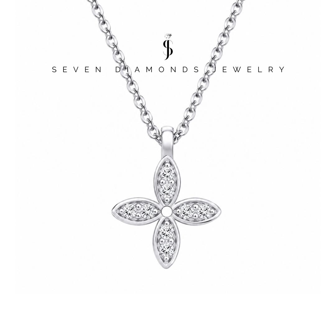 Diamant Kleeblatt Halskette