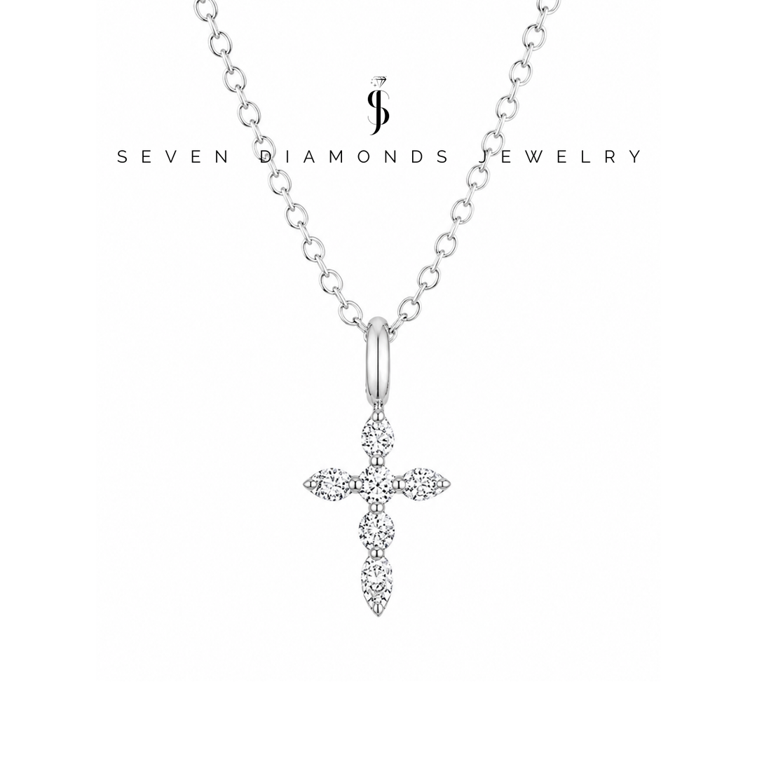 Diamant Kreuz Halskette