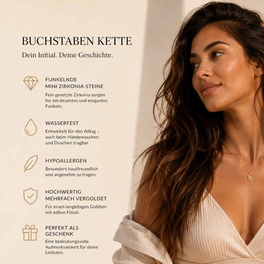 Diamant Buchstaben Halskette