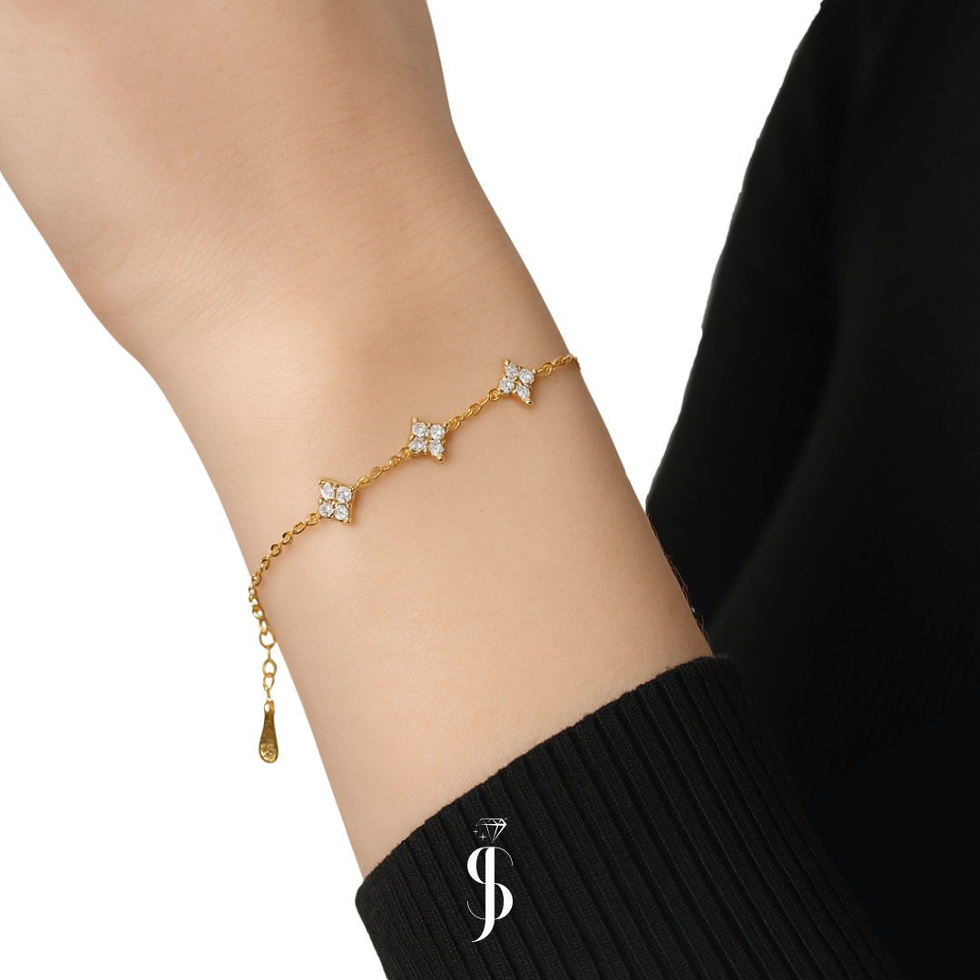Diamant Kleeblatt Armband
