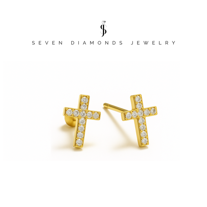 Diamant Kreuz Ohrringe
