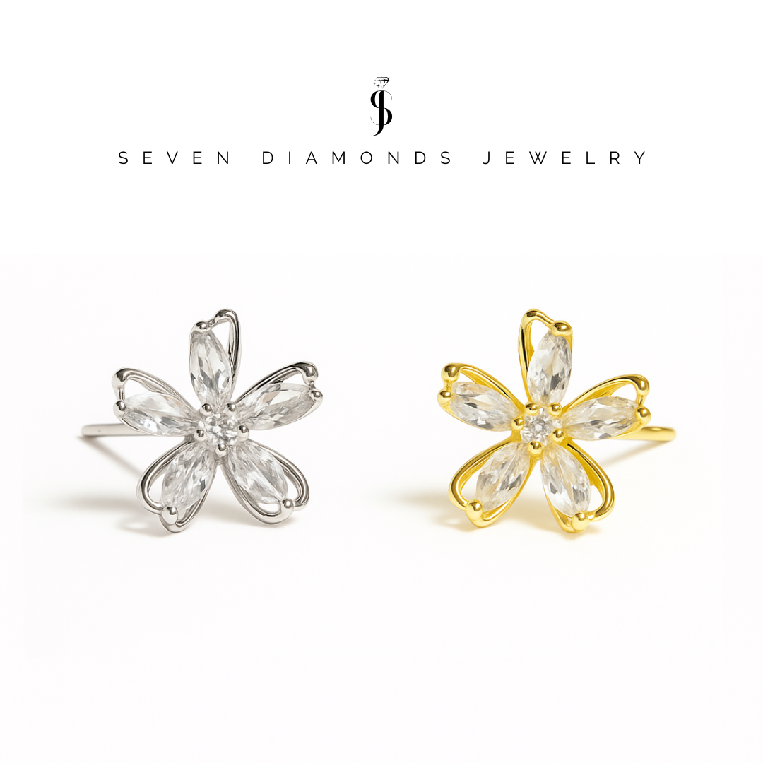 Diamant Blumen Ohrringe