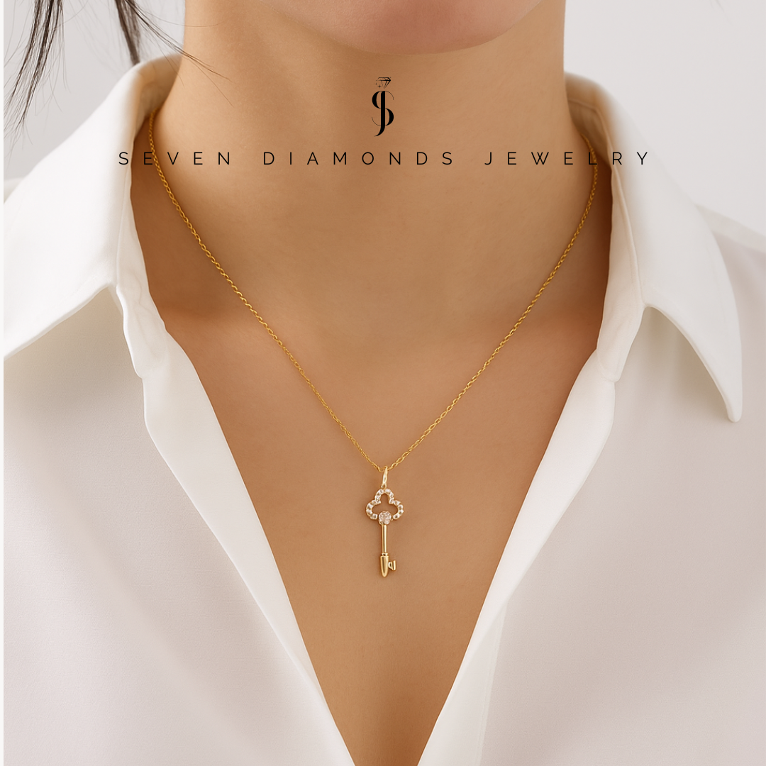 Diamant Schlüssel Halskette