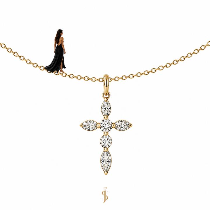 Diamant Kreuz Halskette